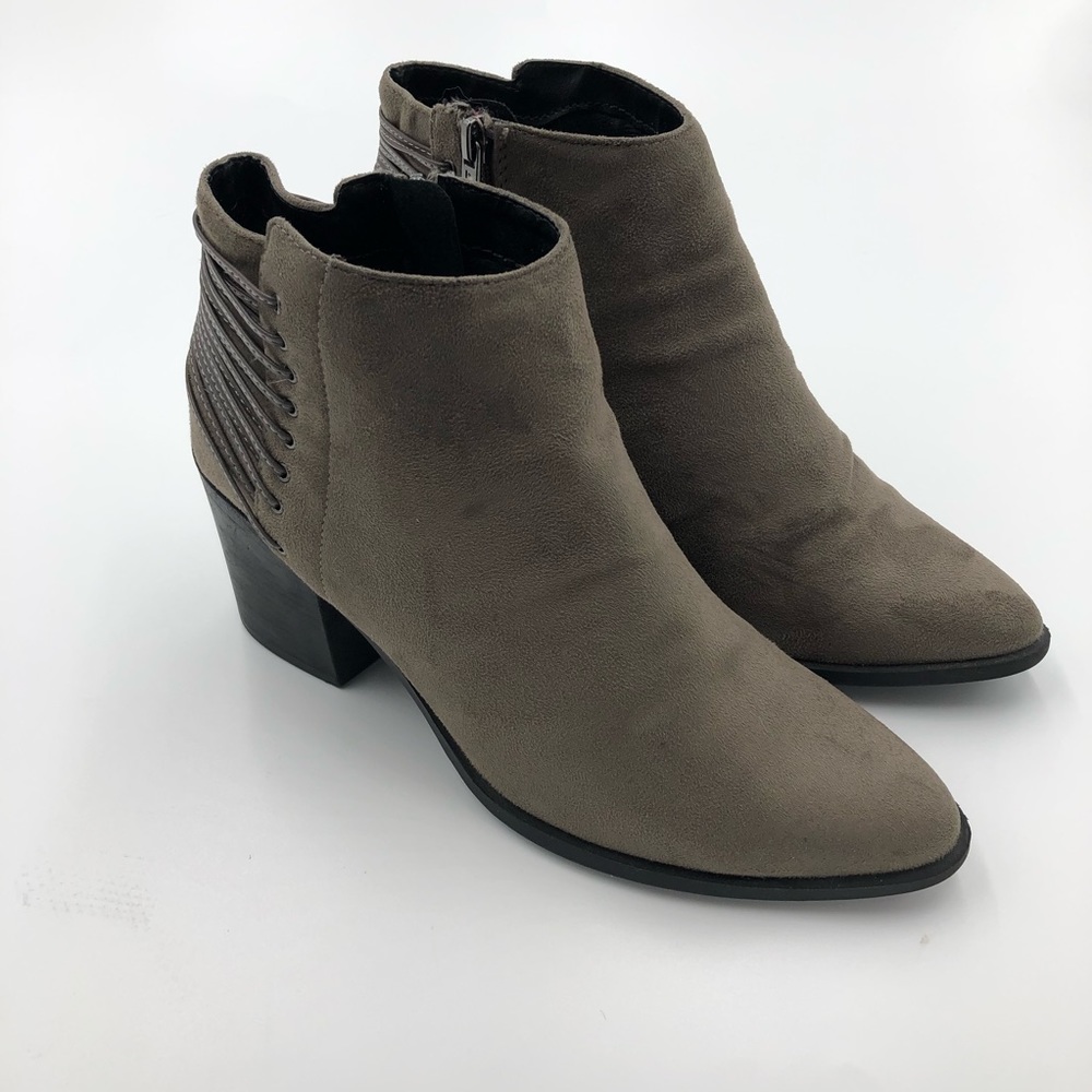 SOLD Soda Taupe Ankle Booties - Size 10W